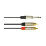 NJS781 6.35mm Stereo jack plug to 2x Phono plugs without packing
