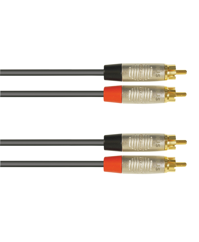 NJS791 High Quality 2x Phono plugs to 2x Phono plugs wires