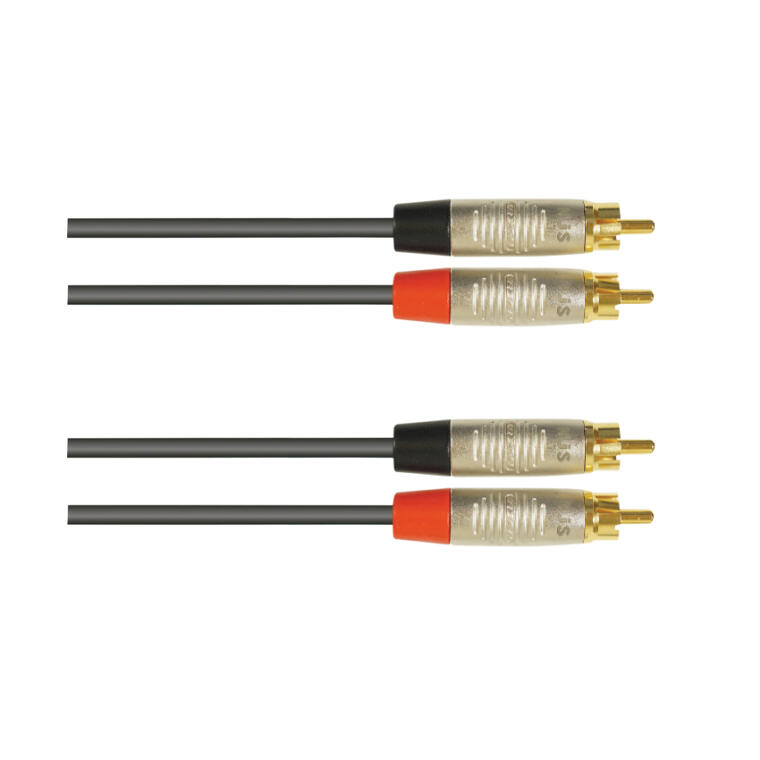 NJS791 High Quality 2x Phono plugs to 2x Phono plugs wires