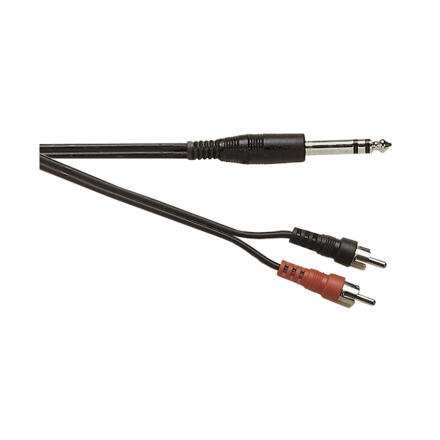 Soundlab A119A 6.35mm Stereo Jack plug to 2x Phono plugs