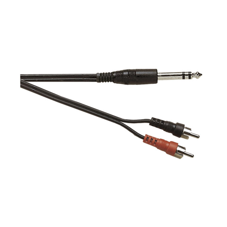 Soundlab A119A 6.35mm Stereo Jack plug to 2x Phono plugs