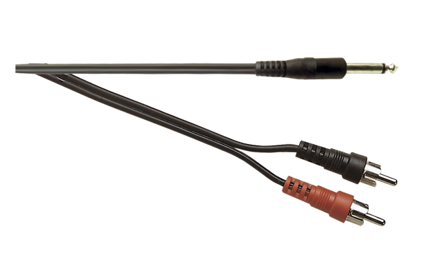 Soundlab A119FA 6.35mm Mono Jack plug to 2x Phono plugs