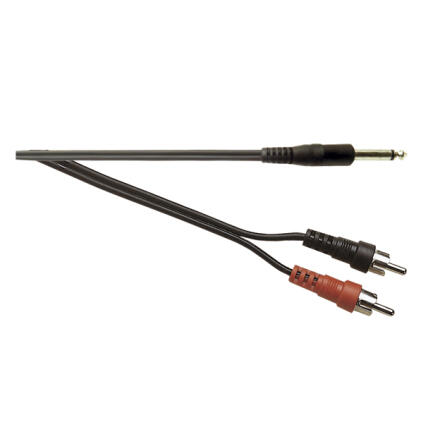 Soundlab A119FA 6.35mm Mono Jack plug to 2x Phono plugs