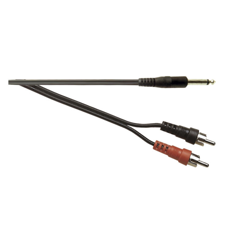 Soundlab A119FA 6.35mm Mono Jack plug to 2x Phono plugs
