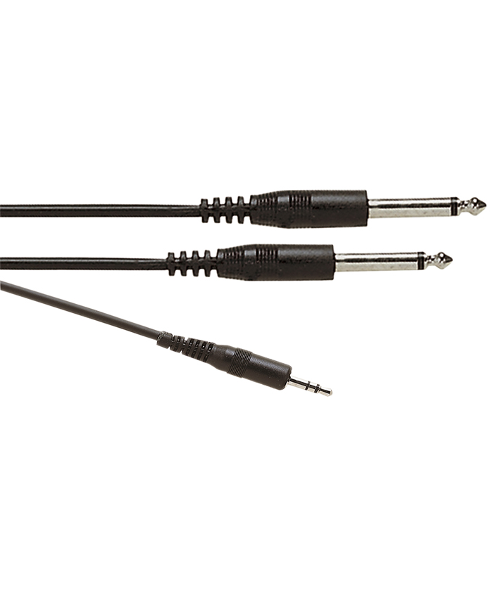 Soundlab A120BA 2x 6.35mm Mono Jack plugs to 3.5mm Stereo Jack plug