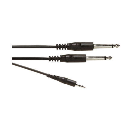 Soundlab A120BA 2x 6.35mm Mono Jack plugs to 3.5mm Stereo Jack plug