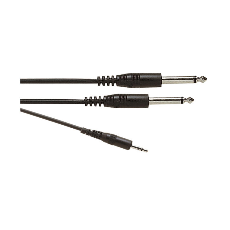 Soundlab A120BA 2x 6.35mm Mono Jack plugs to 3.5mm Stereo Jack plug
