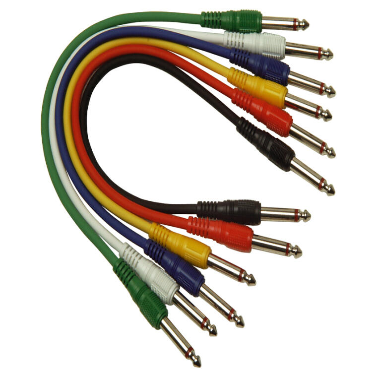 Soundlab G113CC x6 6.35mm Mono Jack plugs to 6.35mm Mono Jack plugs