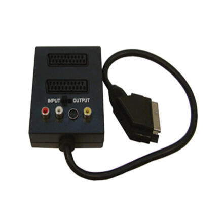 Soundlab T113ZR 2 way Scart splitter with 3 Phono Sockets and SVHS Socket