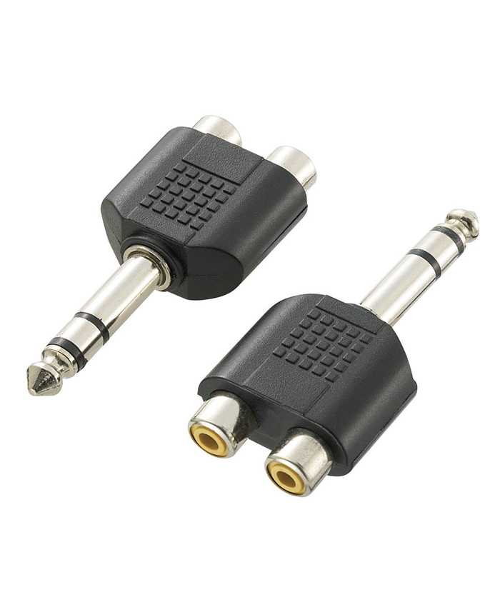 Stereo 6.35 Jack plug to 2x Phono sockets