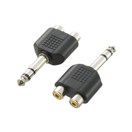 Stereo 6.35 Jack plug to 2x Phono sockets