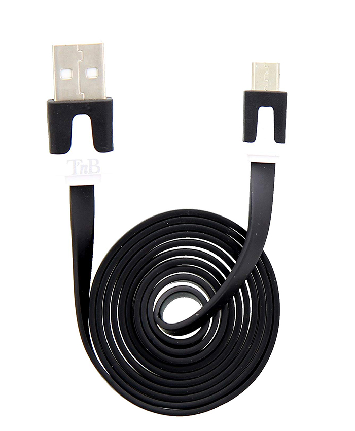 TnB CBFLAT1BK USB plug to Micro USB plug Flat Cable