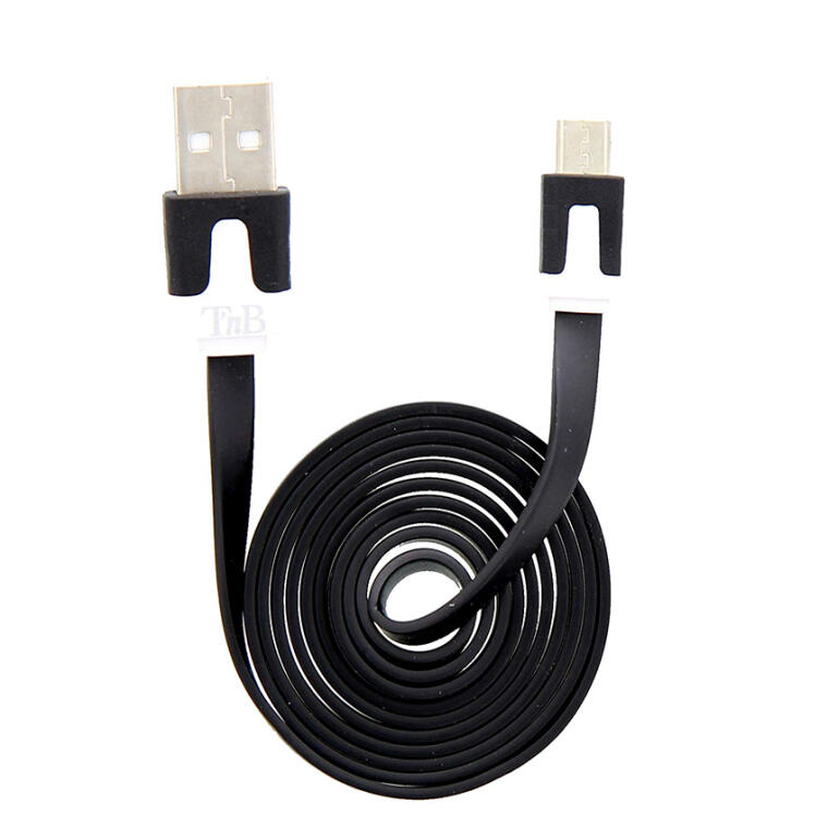 TnB CBFLAT1BK USB plug to Micro USB plug Flat Cable