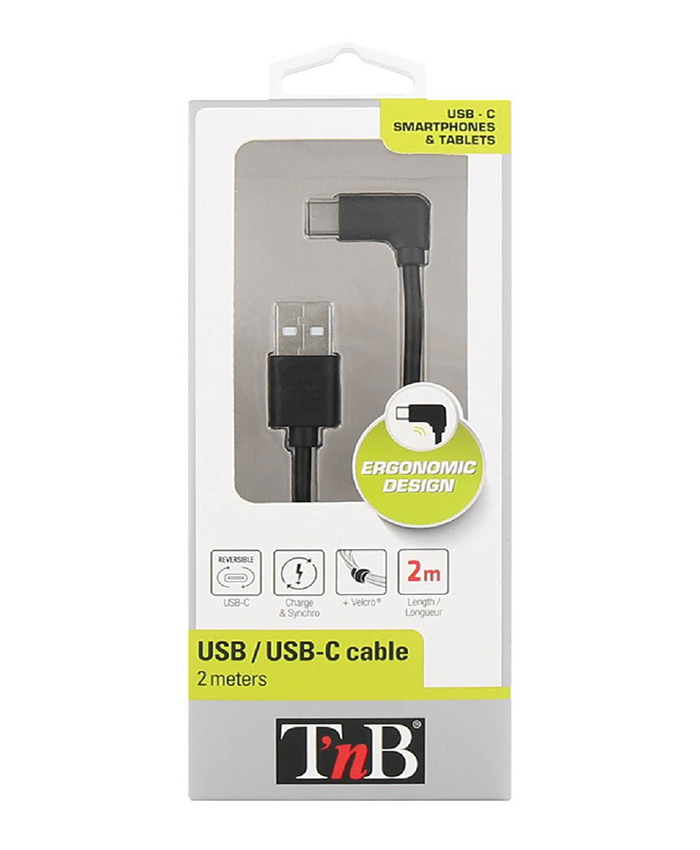 TnB TCUSB02 USB plug to right angle USB C plug with packing front2