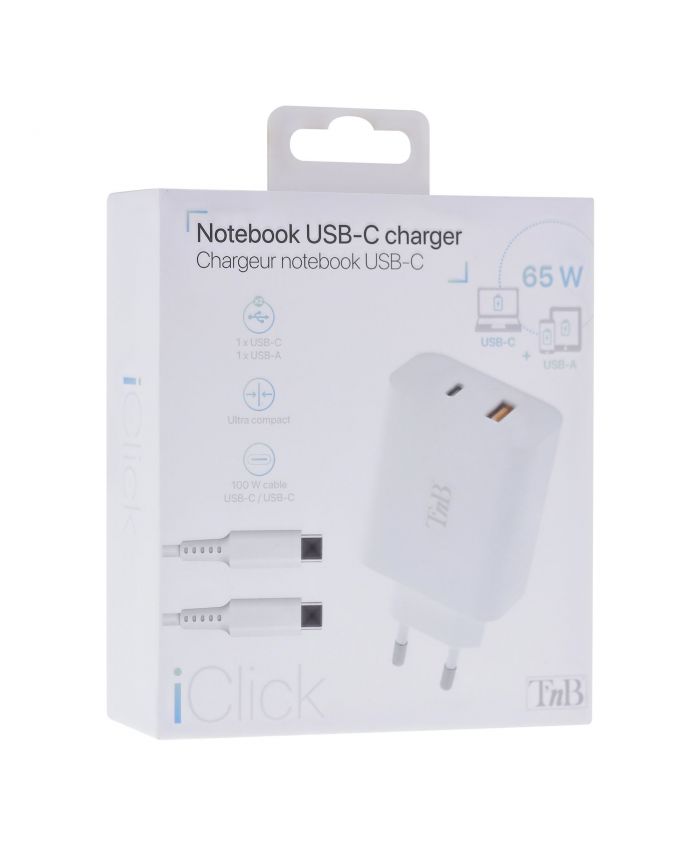 iClick 65W Compact Charger - 2 meter cable included