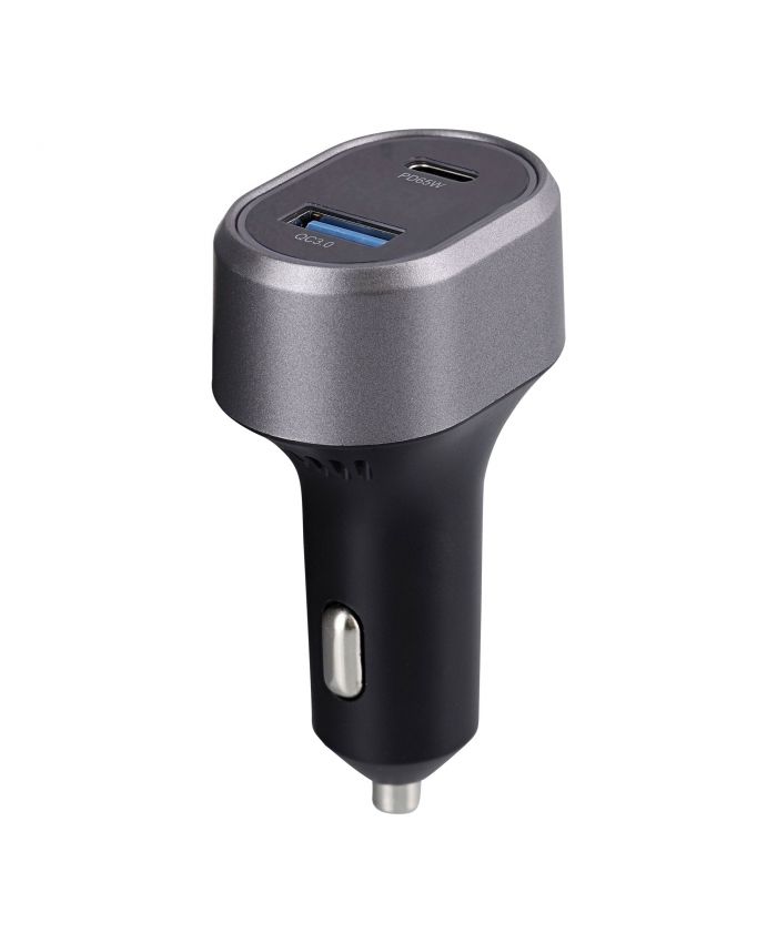 83W Car Charger with 1 x USB and 1 x USB-C, QC and PD