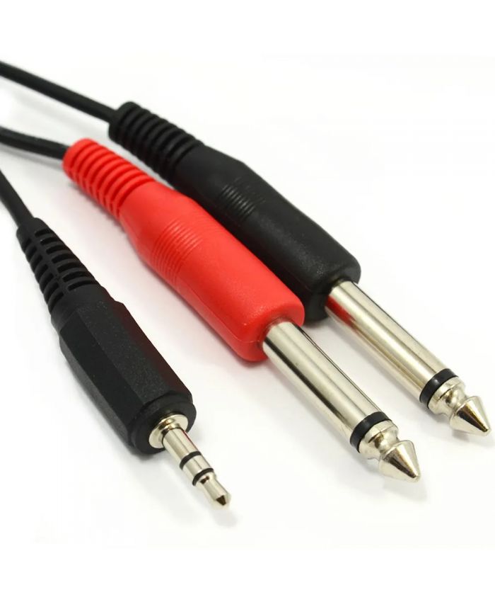 2x 6.35mm jack plugs 3.5mm stereo jack plug screened lead (1.2m)