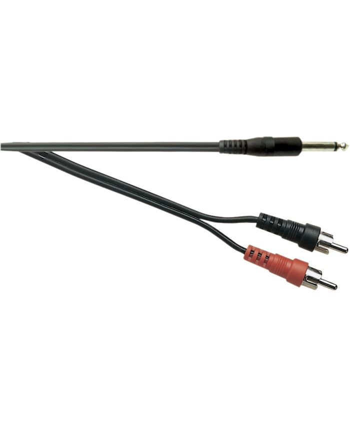 6.35 mm Mono Jack Plug to 2x Phono Plugs 