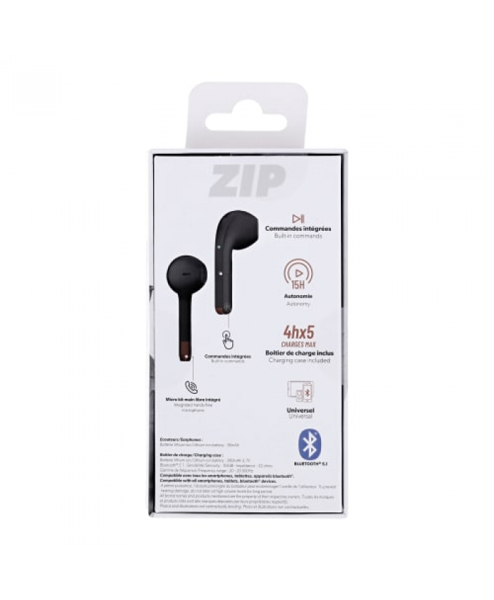TWS ZIP black earphones