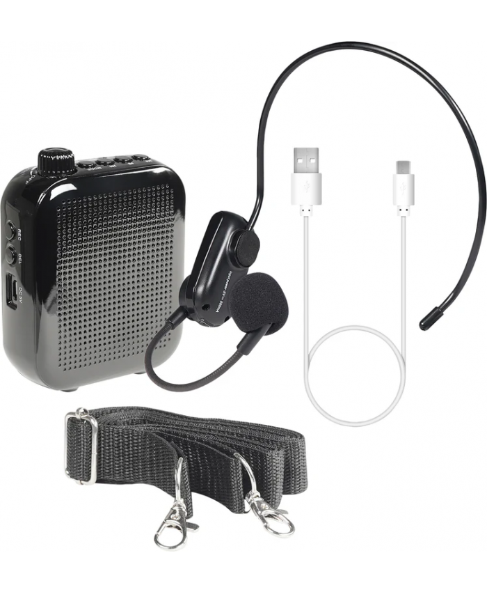 E-Audio 15W Portable Waistband Voice Amplifier with Bluetooth & Wireless Headset Microphone