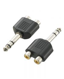 Stereo 6.35 Jack plug to 2x Phono sockets
