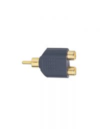 Electrovision F371D Gold Plated Phono plug to 2x Phono sockets