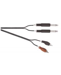 Soundlab A114G 2x 6.35mm Mono Jack plugs to 2x Phono plugs
