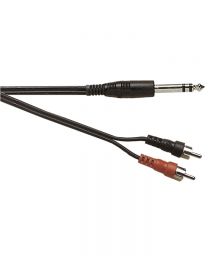 Soundlab A119A 6.35mm Stereo Jack plug to 2x Phono plugs