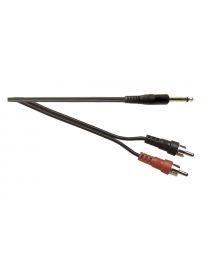 Soundlab A119FA 6.35mm Mono Jack plug to 2x Phono plugs