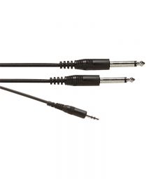 Soundlab A120BA 2x 6.35mm Mono Jack plugs to 3.5mm Stereo Jack plug