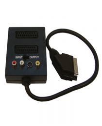 Soundlab T113ZR 2 way Scart splitter with 3 Phono Sockets and SVHS Socket