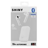 white shiny tws earphones 2